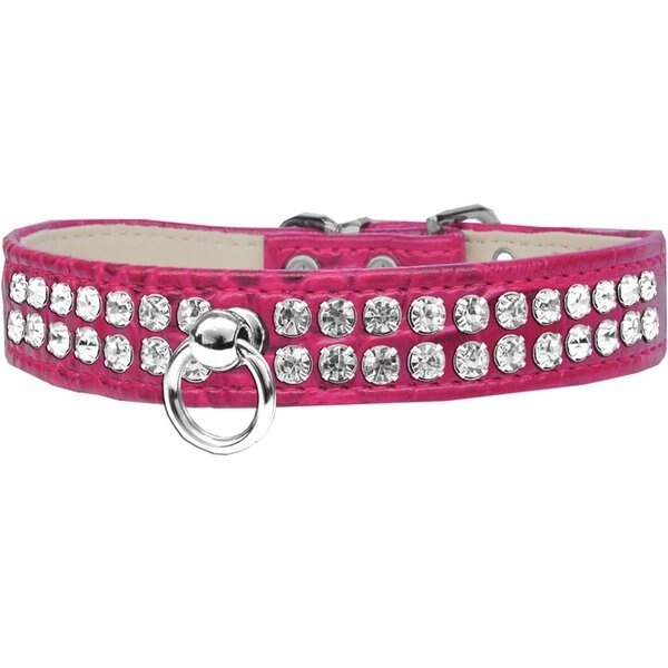 Style No.72 Rhinestone Designer Croc Dog CollarBright Pink Size 10, Mirage Pet Products, Mfr#: 82-21-BPKC10
